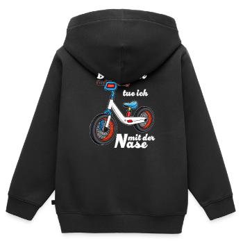 Je freine avec mon nez - Sweat Premium à capuche zippé enfant bio - noir - Dos - AI Model Kid Male (0cm)