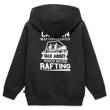 Talk About Whitewater Rafting - Kids Premium Organic Zip-up Hoodie - black - Back - AI Model Kid Male (0cm)