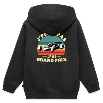 Ich kann nicht, ich habe einen tollen Preis - Kinder Premium Organic Zip Hoodie - Schwarz - Hinten - AI Model Kid Male (0cm)