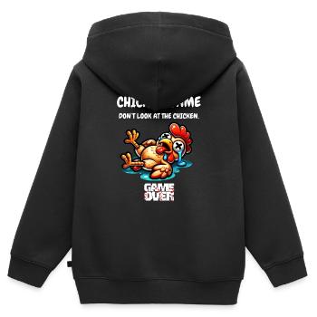 Chicken Game - Dont look at the Chicken Game Over - Kinder Premium Organic Zip Hoodie - Schwarz - Hinten - AI Model Kid Male (0cm)