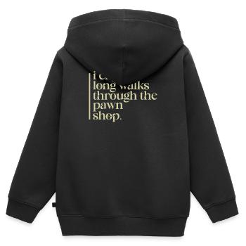 I enjoy long walks through the - Kids Premium Organic Zip-up Hoodie - black - Back - AI Model Kid Male (0cm)