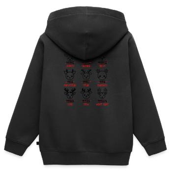 Humour de renne : de Dasher à Rudolph avec - Sweat Premium à capuche zippé enfant bio - noir - Dos - AI Model Kid Male (0cm)