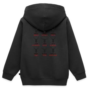 Humour de renne : de Dasher à Rudolph avec - Sweat Premium à capuche zippé enfant bio - noir - Dos - AI Model Kid Male (0cm)