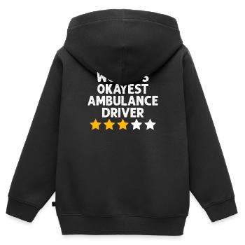Lustiger Krankenwagenfahrer EMS Medizinischer Fahrer - Kinder Premium Organic Zip Hoodie - Schwarz - Hinten - AI Model Kid Male (0cm)