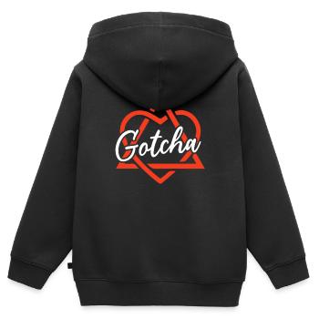 Gotcha Day Adoption Placement en famille d’accueil Adoption d’enfants - Sweat Premium à capuche zippé enfant bio - noir - Dos - AI Model Kid Male (0cm)
