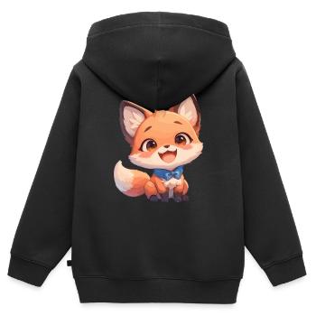 Renards Renard - Sweat Premium à capuche zippé enfant bio - noir - Dos - AI Model Kid Male (0cm)