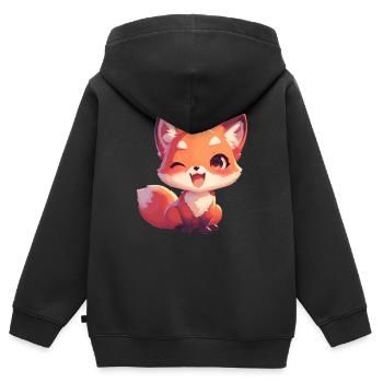 Renards Renard - Sweat Premium à capuche zippé enfant bio - noir - Dos - AI Model Kid Male (0cm)