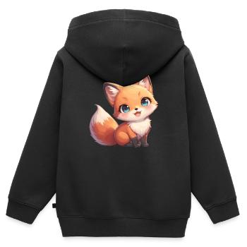 Renards Renard - Sweat Premium à capuche zippé enfant bio - noir - Dos - AI Model Kid Male (0cm)