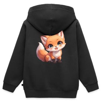 Renards Renard - Sweat Premium à capuche zippé enfant bio - noir - Dos - AI Model Kid Male (0cm)