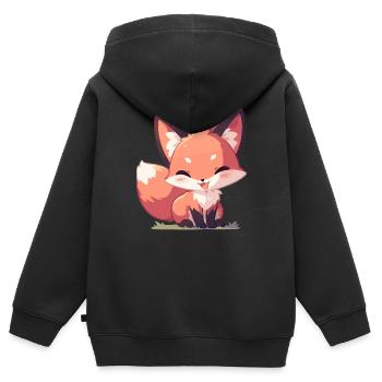 Renards Renard - Sweat Premium à capuche zippé enfant bio - noir - Dos - AI Model Kid Male (0cm)