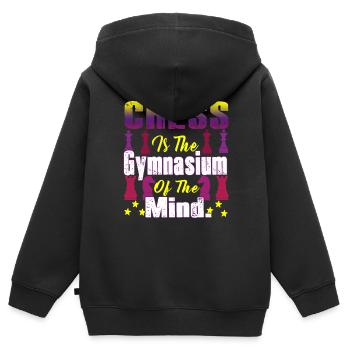 Chess Is The Gymnasium Of The Mind - Kids Premium Organic Zip-up Hoodie - black - Back - AI Model Kid Male (0cm)