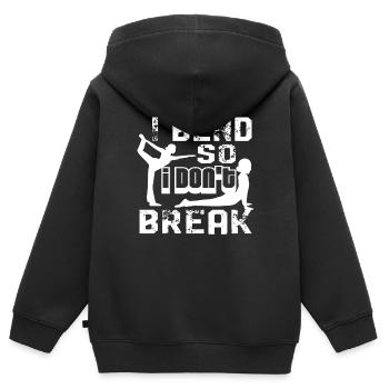 Yoga I Bend So I Don't Break - Kids Premium Organic Zip-up Hoodie - black - Back - AI Model Kid Male (0cm)