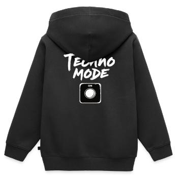Mode Techno sur Techno Techno Musique Techno - Sweat Premium à capuche zippé enfant bio - noir - Dos - AI Model Kid Male (0cm)