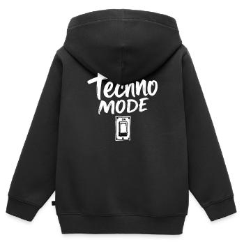 Mode Techno sur Techno Techno Musique Techno - Sweat Premium à capuche zippé enfant bio - noir - Dos - AI Model Kid Male (0cm)