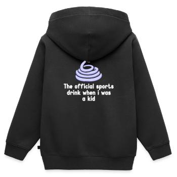 Der Offizielle Sportdrink Meiner Kindheit – - Kinder Premium Organic Zip Hoodie - Schwarz - Hinten - AI Model Kid Male (0cm)