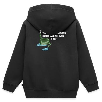 Der Offizielle Sportdrink Meiner Kindheit – - Kinder Premium Organic Zip Hoodie - Schwarz - Hinten - AI Model Kid Male (0cm)