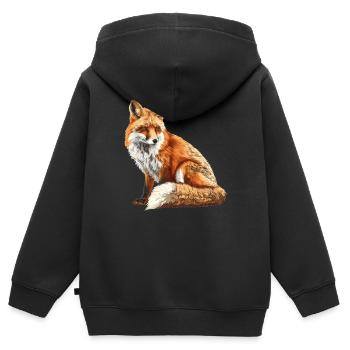 Renards Renard - Sweat Premium à capuche zippé enfant bio - noir - Dos - AI Model Kid Male (0cm)