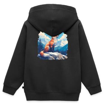 Renards Renard - Sweat Premium à capuche zippé enfant bio - noir - Dos - AI Model Kid Male (0cm)