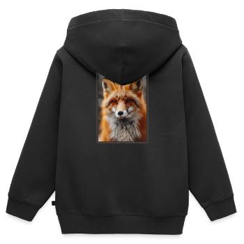 Renards Renard - Sweat Premium à capuche zippé enfant bio - noir - Dos - AI Model Kid Male (0cm)