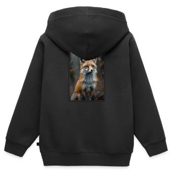Renards Renard - Sweat Premium à capuche zippé enfant bio - noir - Dos - AI Model Kid Male (0cm)