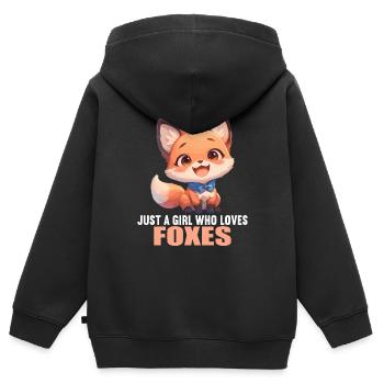 Renards Renard - Sweat Premium à capuche zippé enfant bio - noir - Dos - AI Model Kid Male (0cm)
