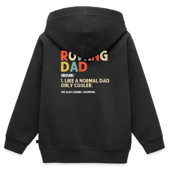 Rudern Papa Steuermann Retro Steuermann Steuermann Ruderer Papa - Kinder Premium Organic Zip Hoodie - Schwarz - Hinten - AI Model Kid Male (0cm)