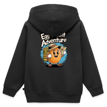 Lustiges Ei Wanderung Wandern Ausgezeichnet - Kinder Premium Organic Zip Hoodie - Schwarz - Hinten - AI Model Kid Male (0cm)