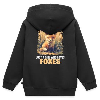 Renards Renard - Sweat Premium à capuche zippé enfant bio - noir - Dos - AI Model Kid Male (0cm)