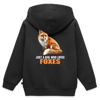 Renards Renard - Sweat Premium à capuche zippé enfant bio - noir - Dos - AI Model Kid Male (0cm)