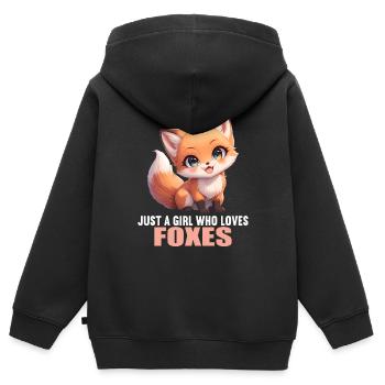 Renards Renard - Sweat Premium à capuche zippé enfant bio - noir - Dos - AI Model Kid Male (0cm)