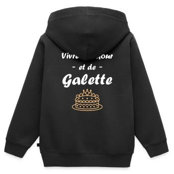 Pfannkuchen - Kinder Premium Organic Zip Hoodie - Schwarz - Hinten - AI Model Kid Male (0cm)