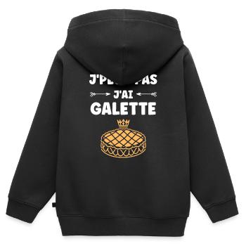 Pfannkuchen - Kinder Premium Organic Zip Hoodie - Schwarz - Hinten - AI Model Kid Male (0cm)