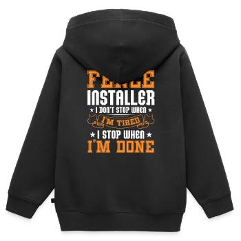dad is my name building fences is my game Design - Kinder Premium Organic Zip Hoodie - Schwarz - Hinten - AI Model Kid Male (0cm)