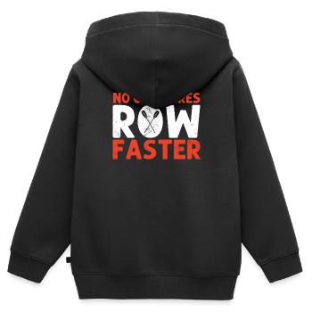 Niemand kümmert sich um lustige Ruderbootrennen Steuermann - Kinder Premium Organic Zip Hoodie - Schwarz - Hinten - AI Model Kid Male (0cm)