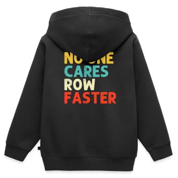 Niemand kümmert sich ums Rudern Steuermann Retro Skull Rudern - Kinder Premium Organic Zip Hoodie - Schwarz - Hinten - AI Model Kid Male (0cm)