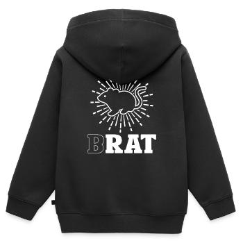 Lustiges Rattenmotiv Brat mit Niedlichem Tier - Kinder Premium Organic Zip Hoodie - Schwarz - Hinten - AI Model Kid Male (0cm)