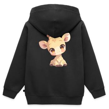 Girafes Girafe - Sweat Premium à capuche zippé enfant bio - noir - Dos - AI Model Kid Male (0cm)