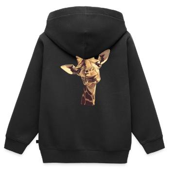 Girafes Girafe - Sweat Premium à capuche zippé enfant bio - noir - Dos - AI Model Kid Male (0cm)