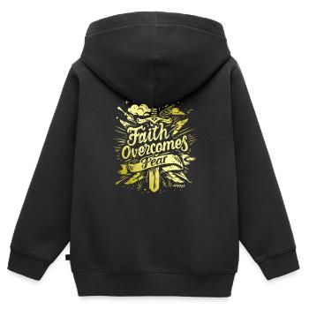 Faith Bible verse Bible verse Jesus Christ - Kids Premium Organic Zip-up Hoodie - black - Back - AI Model Kid Male (0cm)