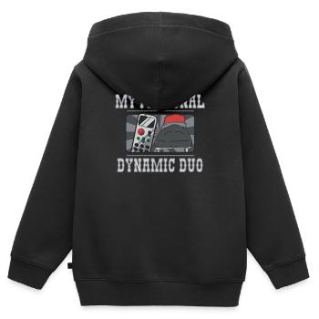 Ma télécommande personnelle de rêve et - Sweat Premium à capuche zippé enfant bio - noir - Dos - AI Model Kid Male (0cm)