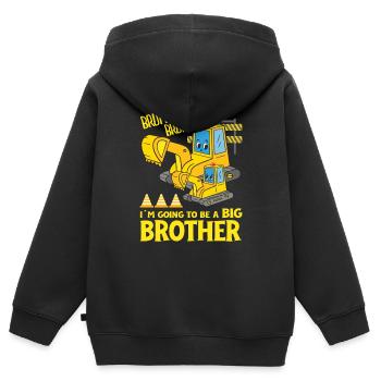 Excavator Child Ready Going To Be A Big Brother - Kids Premium Organic Zip-up Hoodie - black - Back - AI Model Kid Male (0cm)