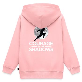 MUT IM SCHATTEN - Kinder Premium Organic Zip Hoodie - Rosa - Hinten - AI Model Kid Female (0cm)