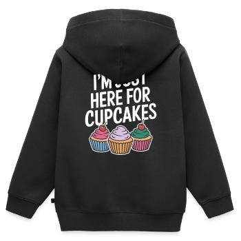 Cupcake Dire Cupcakes Drôle Cupcake Cadeau - Sweat Premium à capuche zippé enfant bio - noir - Dos - AI Model Kid Male (0cm)