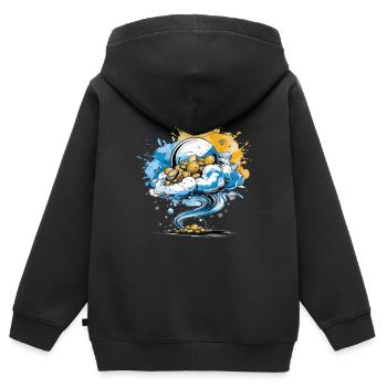 LA BULLE ET UN TOURBILLON - Sweat Premium à capuche zippé enfant bio - noir - Dos - AI Model Kid Male (0cm)