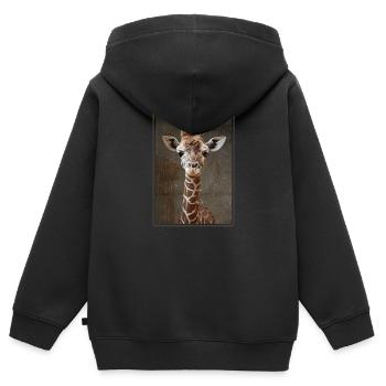 Girafes Girafe - Sweat Premium à capuche zippé enfant bio - noir - Dos - AI Model Kid Male (0cm)