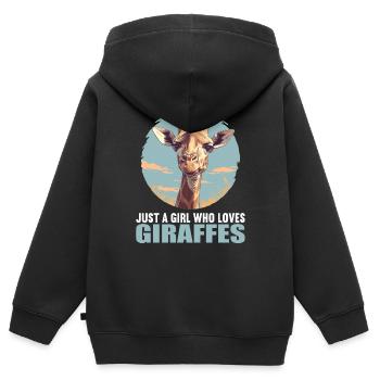 Giraffen Giraffe - Kinder Premium Organic Zip Hoodie - Schwarz - Hinten - AI Model Kid Male (0cm)