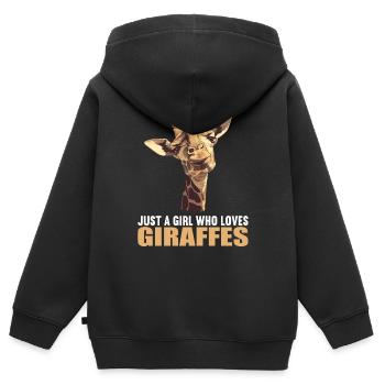 Girafes Girafe - Sweat Premium à capuche zippé enfant bio - noir - Dos - AI Model Kid Male (0cm)
