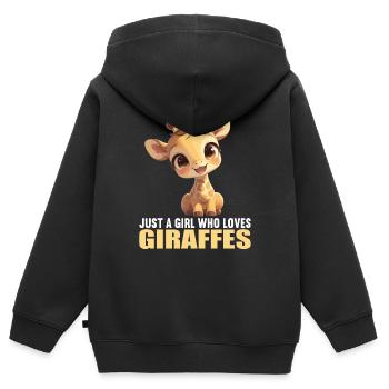 Girafes Girafe - Sweat Premium à capuche zippé enfant bio - noir - Dos - AI Model Kid Male (0cm)