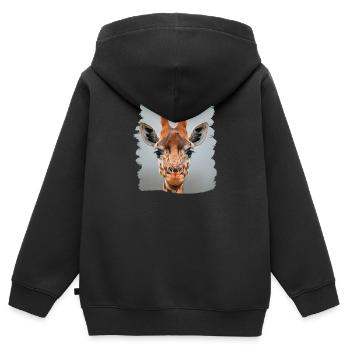 Girafes Girafe - Sweat Premium à capuche zippé enfant bio - noir - Dos - AI Model Kid Male (0cm)