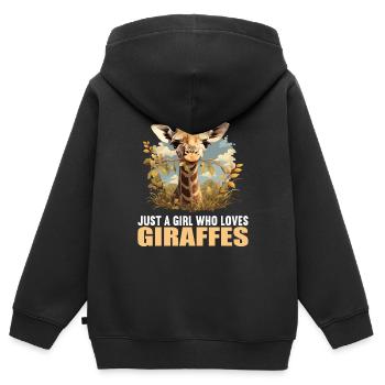 Girafes Girafe - Sweat Premium à capuche zippé enfant bio - noir - Dos - AI Model Kid Male (0cm)